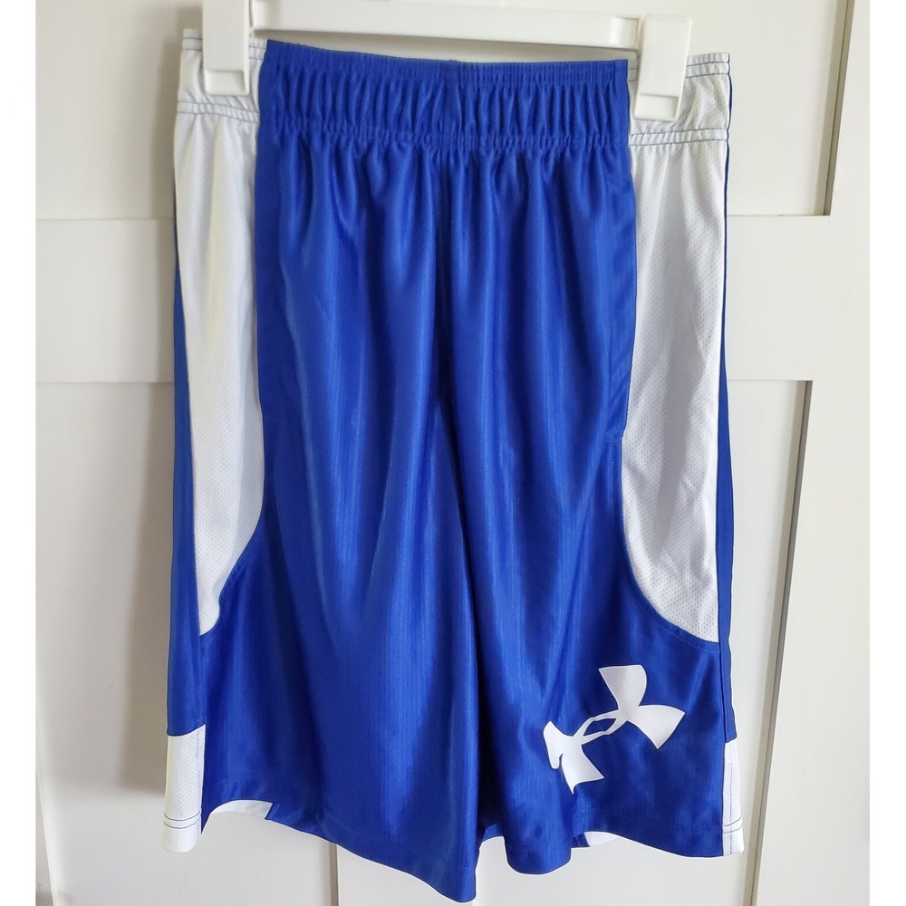 NEW Under Armour Basketball Loose Fit Training Shorts Mens Small Blue White NWT